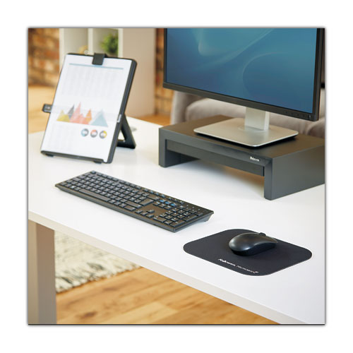 Image of Fellowes® Mouse Pad with Microban Protection, 9 x 8, Black