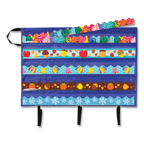 Image of Carson-Dellosa Education Border Storage Pocket Chart, 41" x 24.5", Blue/Clear