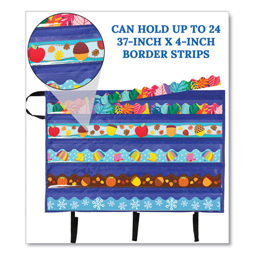 Image of Carson-Dellosa Education Border Storage Pocket Chart, 41" x 24.5", Blue/Clear