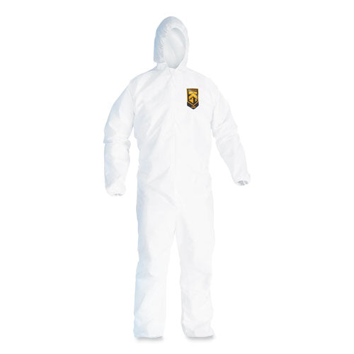 Image of KleenGuard A20 Breathable Particle Protection Coveralls, Elastic Back, Hood, Medium, White, 24/carton