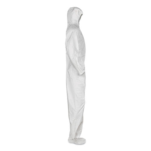 Image of KleenGuard A20 Breathable Particle Protection Coveralls, Elastic Back, Hood and Boots, 4X-Large, White, 20/Carton