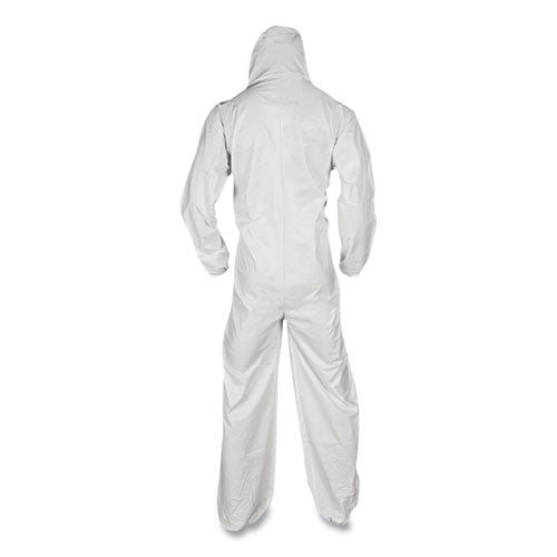Image of KleenGuard A20 Breathable Particle Protection Coveralls, Elastic Back, Hood and Boots, 4X-Large, White, 20/Carton
