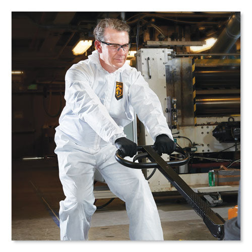 Image of KleenGuard A20 Breathable Particle Protection Coveralls, Elastic Back, Hood, Medium, White, 24/carton