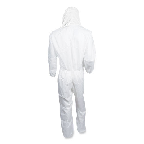 Image of KleenGuard A20 Breathable Particle Protection Coveralls, Elastic Back, Hood, Medium, White, 24/carton