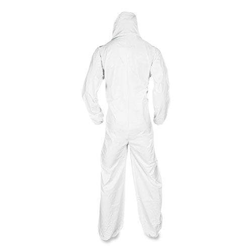 Image of KleenGuard A20 Breathable Particle Protection Coveralls, Elastic Back, Hood And Boots, Large, White, 24/carton