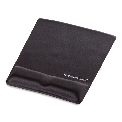 Image of Fellowes® Ergonomic Memory Foam Wrist Support with Attached Mouse Pad, 8.25 x 9.87, Black