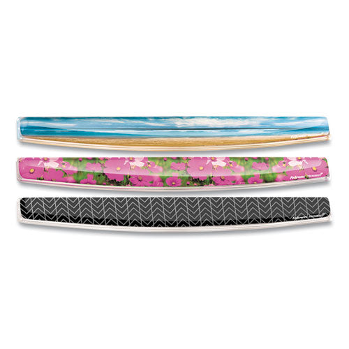 Image of Fellowes® Photo Gel Keyboard Wrist Rest with Microban Protection, 18.5 x 2.31, Chevron Design