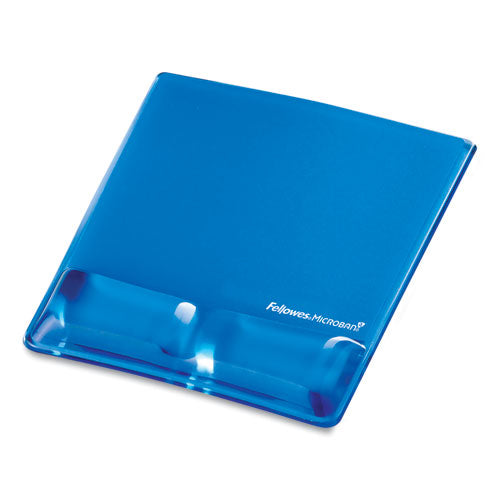 Image of Fellowes® Gel Wrist Support with Attached Mouse Pad, 8.25 x 9.87, Blue