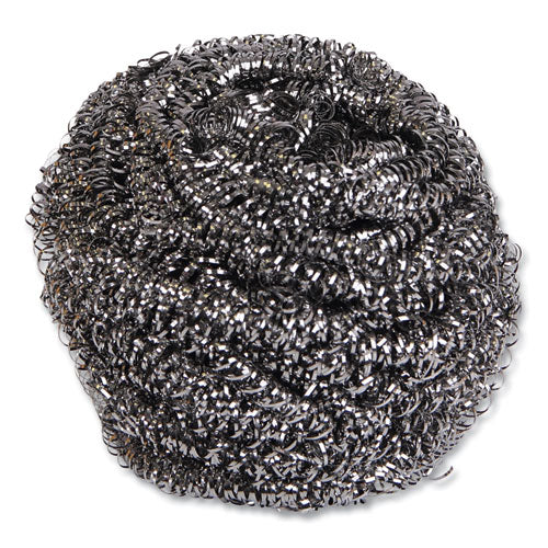 Image of Boardwalk® Stainless Steel Scrubber, Large Size, 2.5 X 2.75, Steel Gray, 12/carton