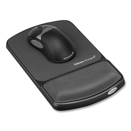 Image of Fellowes® Mouse Pad with Wrist Support with Microban Protection, 6.75 x 10.12, Graphite