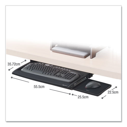 Image of Fellowes® Deluxe Keyboard Drawer, 20.5w X 11.13d, Black