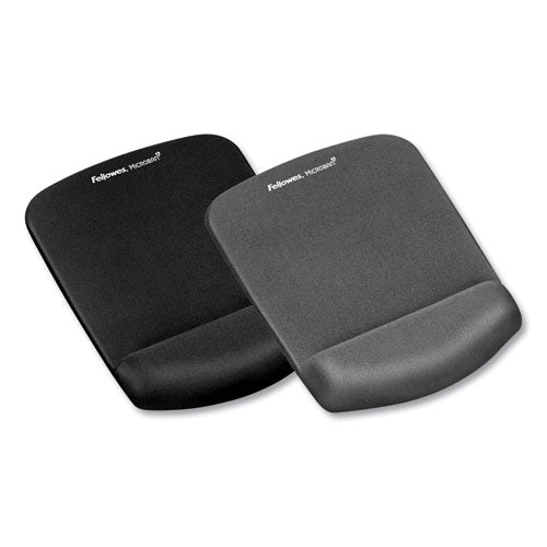 Image of Fellowes® PlushTouch Mouse Pad with Wrist Rest, 7.25 x 9.38, Graphite