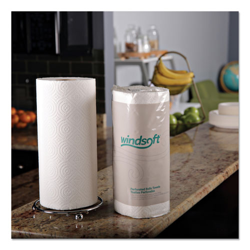 Image of Windsoft® Kitchen Roll Towels, 2-Ply, 11 x 8.5, White, 85/Roll, 30 Rolls/Carton