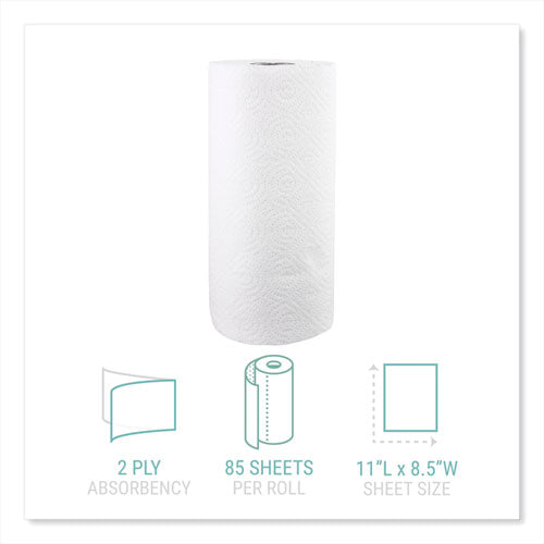 Image of Windsoft® Kitchen Roll Towels, 2-Ply, 11 x 8.5, White, 85/Roll, 30 Rolls/Carton