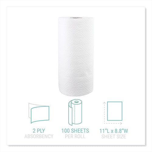Image of Windsoft® Kitchen Roll Towels, 2-Ply, 11 x 8.8, White, 100/Roll, 30 Rolls/Carton