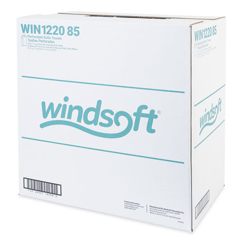 Image of Windsoft® Kitchen Roll Towels, 2-Ply, 11 x 8.5, White, 85/Roll, 30 Rolls/Carton