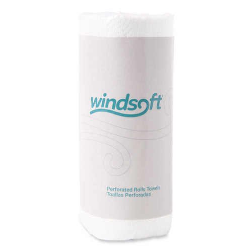 Image of Windsoft® Kitchen Roll Towels, 2-Ply, 11 x 8.8, White, 100/Roll, 30 Rolls/Carton