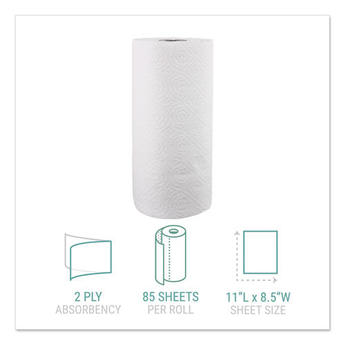 Image of Windsoft® Kitchen Roll Towels, 2-Ply, 11 X 8.5, White, 85/roll