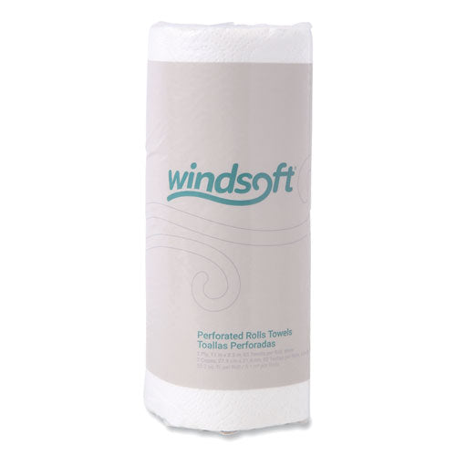 Image of Windsoft® Kitchen Roll Towels, 2-Ply, 11 X 8.5, White, 85/roll