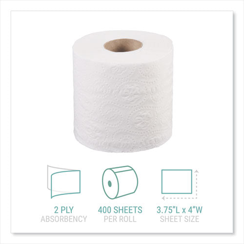 Image of Windsoft® Bath Tissue, Septic Safe, Individually Wrapped Rolls, 2-Ply, White, 400 Sheets/Roll, 24 Rolls/Carton