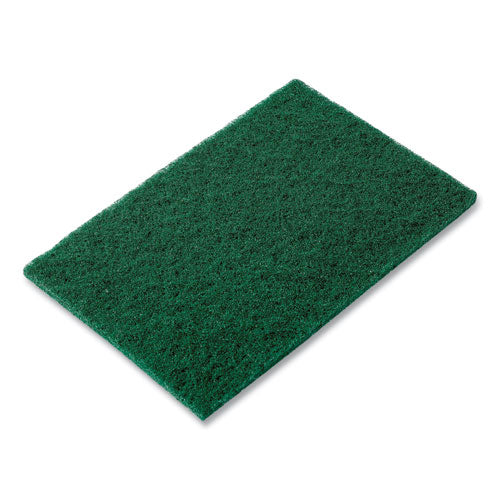 Image of AmerCareRoyal® Medium-Duty Scouring Pad, 6 X 9, Green, 10 Pads/pack, 6 Packs/carton