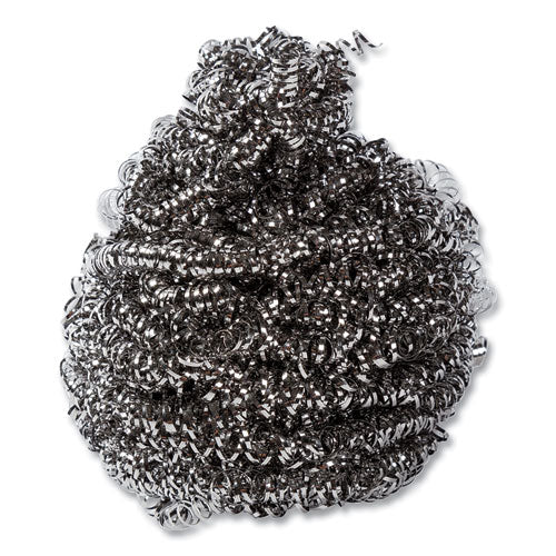 Image of AmerCareRoyal® Stainless Steel Sponge, Polybagged, 1.50 Oz, Gray, 12/pack, 12/packs/carton