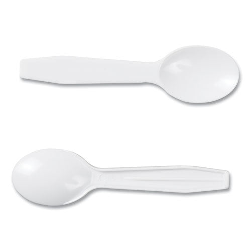 Image of AmerCareRoyal® Polystyrene Taster Spoons, Plastic, 3", White, 3,000/Carton