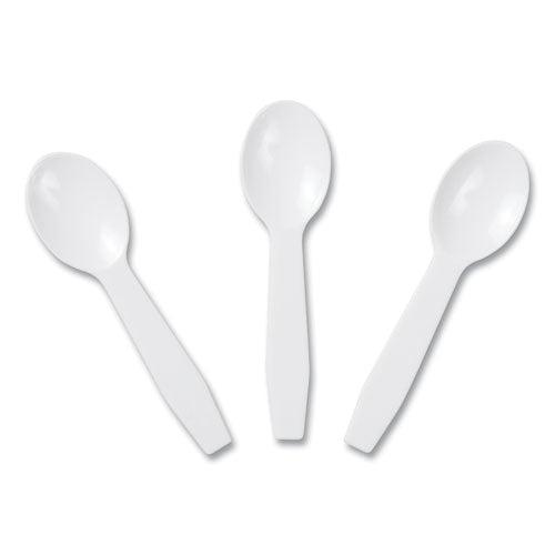 Image of AmerCareRoyal® Polystyrene Taster Spoons, Plastic, 3", White, 3,000/Carton