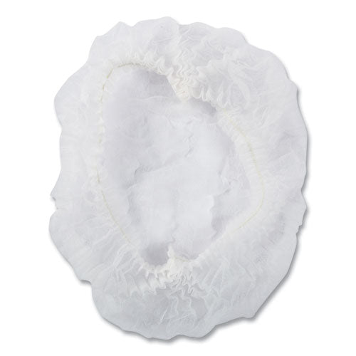 Image of AmerCareRoyal® Latex-Free Operating Room Cap, Pleated, Polypropylene, 21", White, 100 Caps/Pack, 10 Packs/Carton