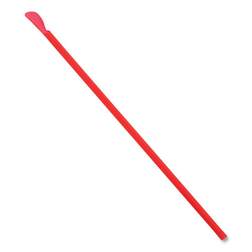Image of AmerCareRoyal® Jumbo Spoon Straw, 10.25", Plastic, Red, 300/pack, 18 Packs/carton