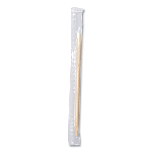 Image of AmerCareRoyal® Cello-Wrapped Round Wood Toothpicks, 2.5", Natural, 1,000/box, 15 Boxes/carton