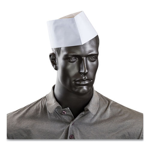 Image of AmerCareRoyal® Classy Cap, Crepe Paper, Adjustable, One Size Fits All, White, 100 Caps/Pack, 10 Packs/Carton