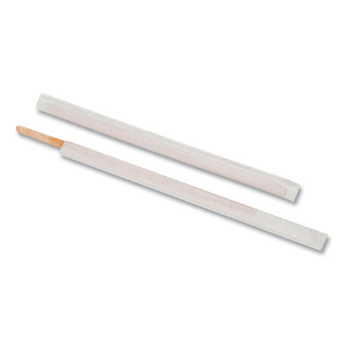 Image of AmerCareRoyal® Wood Coffee Stirrers, 7.5", Wrapped, 5,000/carton
