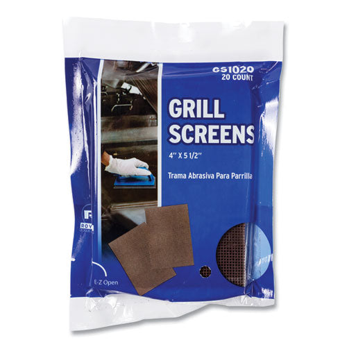 Image of AmerCareRoyal® Griddle Screen, Aluminum Oxide, 4 X 5.5, Brown, 20/pack, 10 Packs/carton