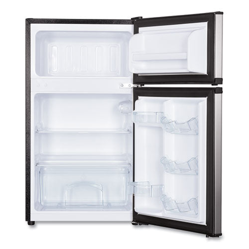 Image of Avanti Counter-Height 3.1 Cu. Ft Two-Door Refrigerator/freezer, Black/stainless Steel