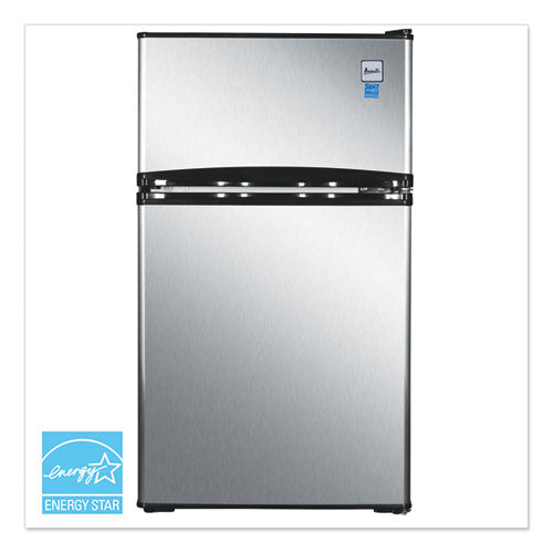 Image of Avanti Counter-Height 3.1 Cu. Ft Two-Door Refrigerator/freezer, Black/stainless Steel
