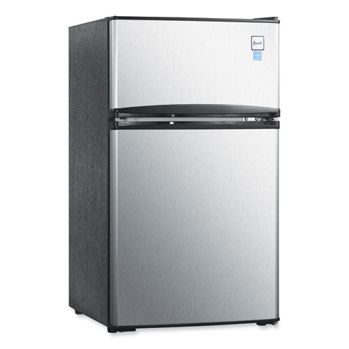 Image of Avanti Counter-Height 3.1 Cu. Ft Two-Door Refrigerator/freezer, Black/stainless Steel