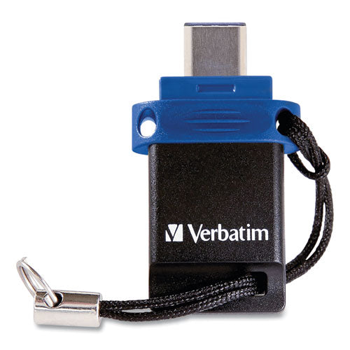 Image of Verbatim® Store n' Go Dual USB 3.0 Flash Drive for USB-C Devices, 32 GB, Blue
