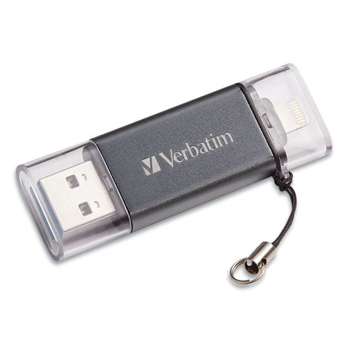 Image of Verbatim® Store 'n' Go Dual Usb 3.0 Flash Drive For Apple Lightning Devices, 32 Gb, Graphite