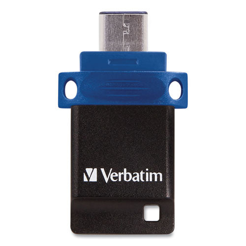 Image of Verbatim® Store n' Go Dual USB 3.0 Flash Drive for USB-C Devices, 64 GB, Blue