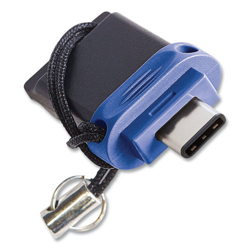 Image of Verbatim® Store n' Go Dual USB 3.0 Flash Drive for USB-C Devices, 32 GB, Blue