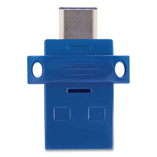 Image of Verbatim® Store n' Go Dual USB 3.0 Flash Drive for USB-C Devices, 64 GB, Blue