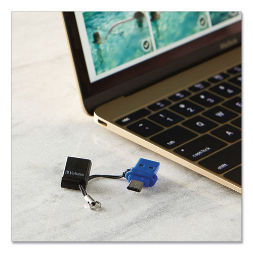 Image of Verbatim® Store n' Go Dual USB 3.0 Flash Drive for USB-C Devices, 32 GB, Blue