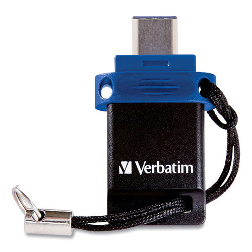 Image of Verbatim® Store n' Go Dual USB 3.0 Flash Drive for USB-C Devices, 64 GB, Blue