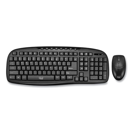 Image of Adesso Wkb1330cb Wireless Desktop Keyboard And Mouse Combo, 2.4 Ghz Frequency/30 Ft Wireless Range, Black