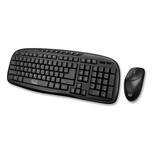 Image of Adesso Wkb1330cb Wireless Desktop Keyboard And Mouse Combo, 2.4 Ghz Frequency/30 Ft Wireless Range, Black