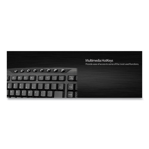 Image of Adesso Wkb1330cb Wireless Desktop Keyboard And Mouse Combo, 2.4 Ghz Frequency/30 Ft Wireless Range, Black