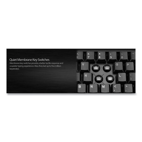 Image of Adesso Wkb1330cb Wireless Desktop Keyboard And Mouse Combo, 2.4 Ghz Frequency/30 Ft Wireless Range, Black