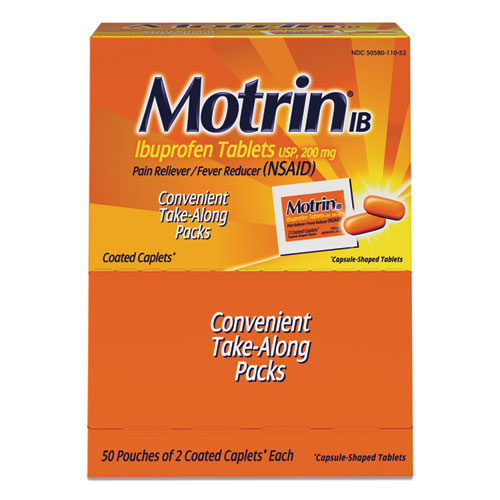 Image of Motrin® IB Ibuprofen Tablets, Two-Pack, 50 Packs/box