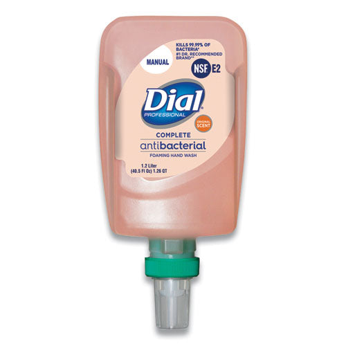 Image of Dial® Professional Antibacterial Foaming Hand Wash Refill for FIT Manual Dispenser, Original Scent, 1.2 L, 3/Carton